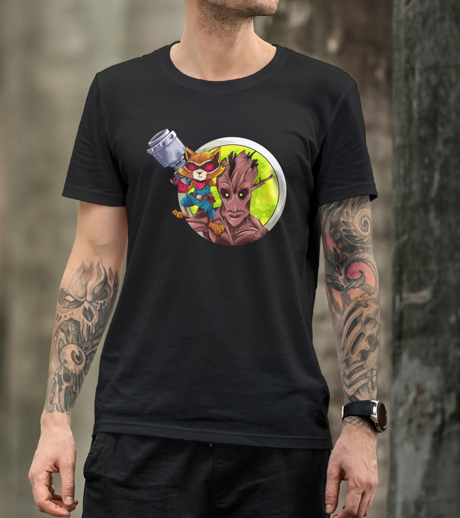 Rocket Raccoon And Groot Guardians Of The Galaxy Duo T-Shirt