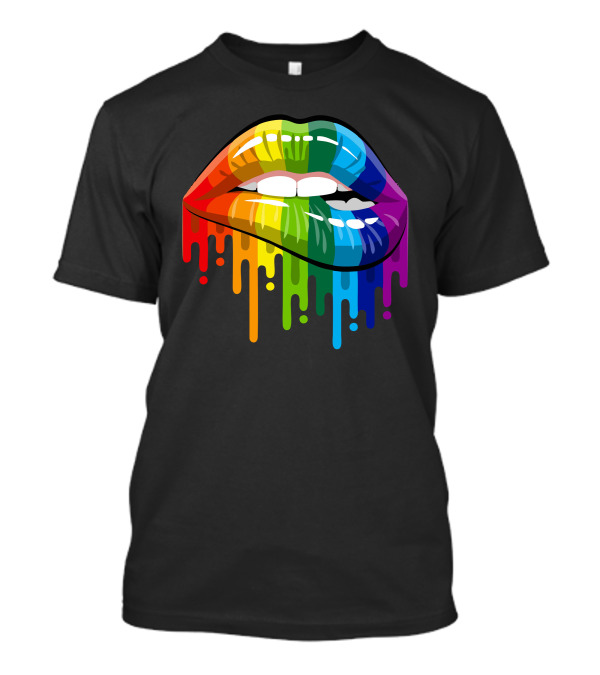 Rocky Horror Dripping Rainbow Lips Pride T-Shirt