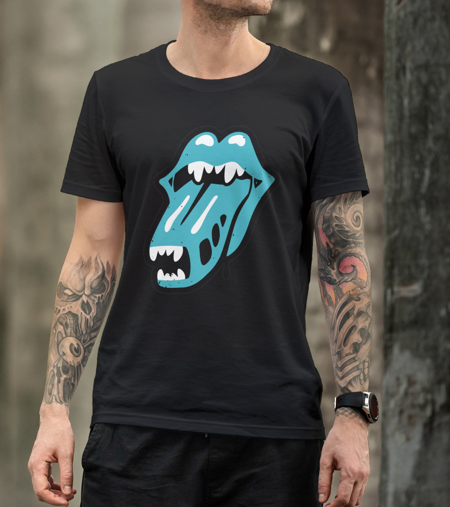 Rolling Alien Monster Mouth Tongue Teeth T-Shirt