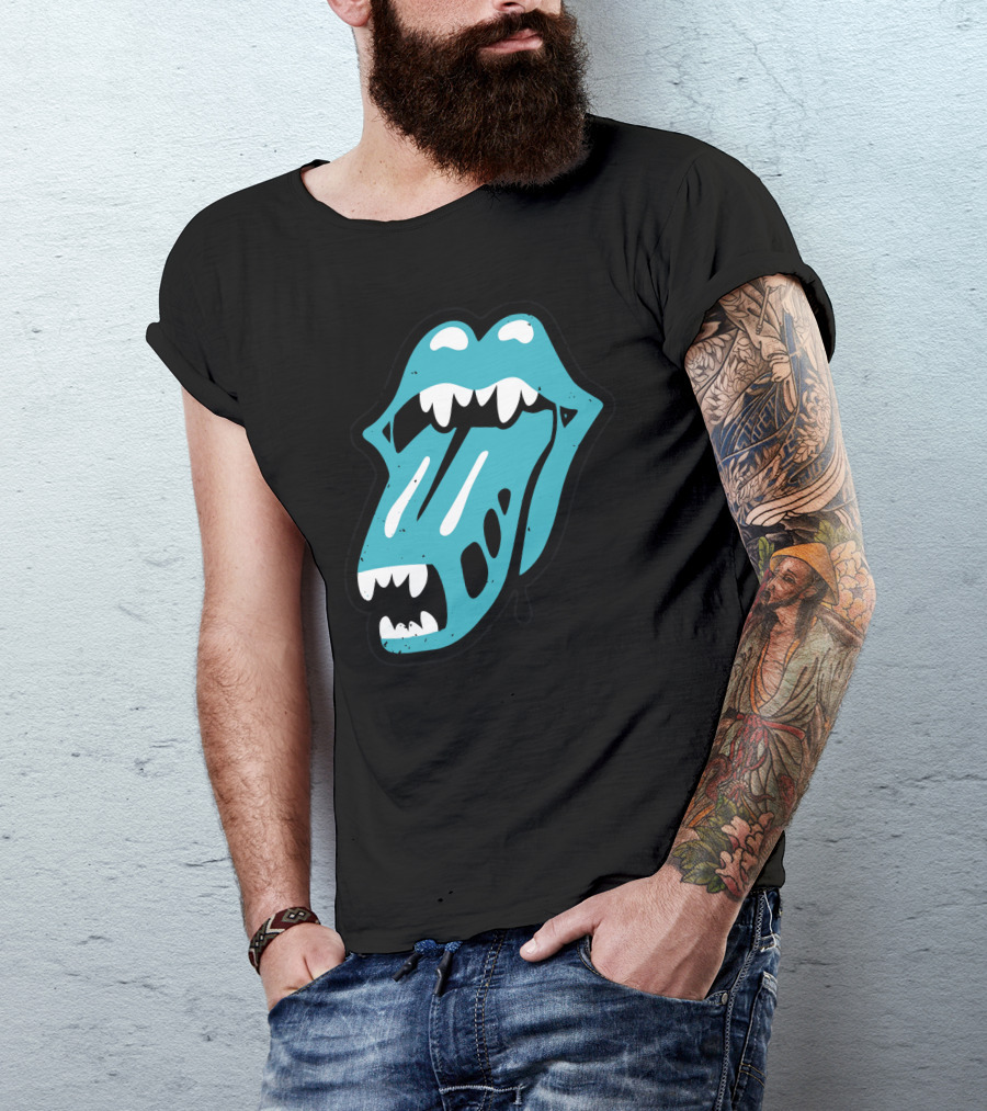 Rolling Alien Monster Mouth Tongue Teeth T-Shirt