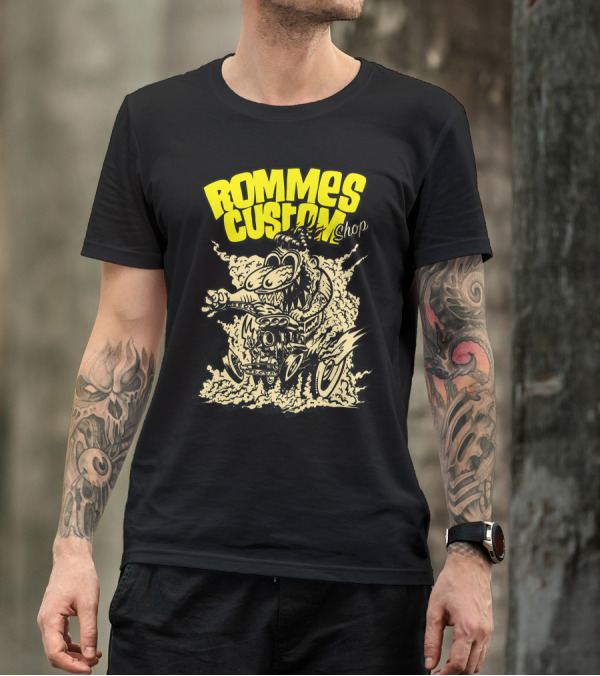 ROMMES CUSTOM SHOP Hot Rod Cartoon T-Shirt