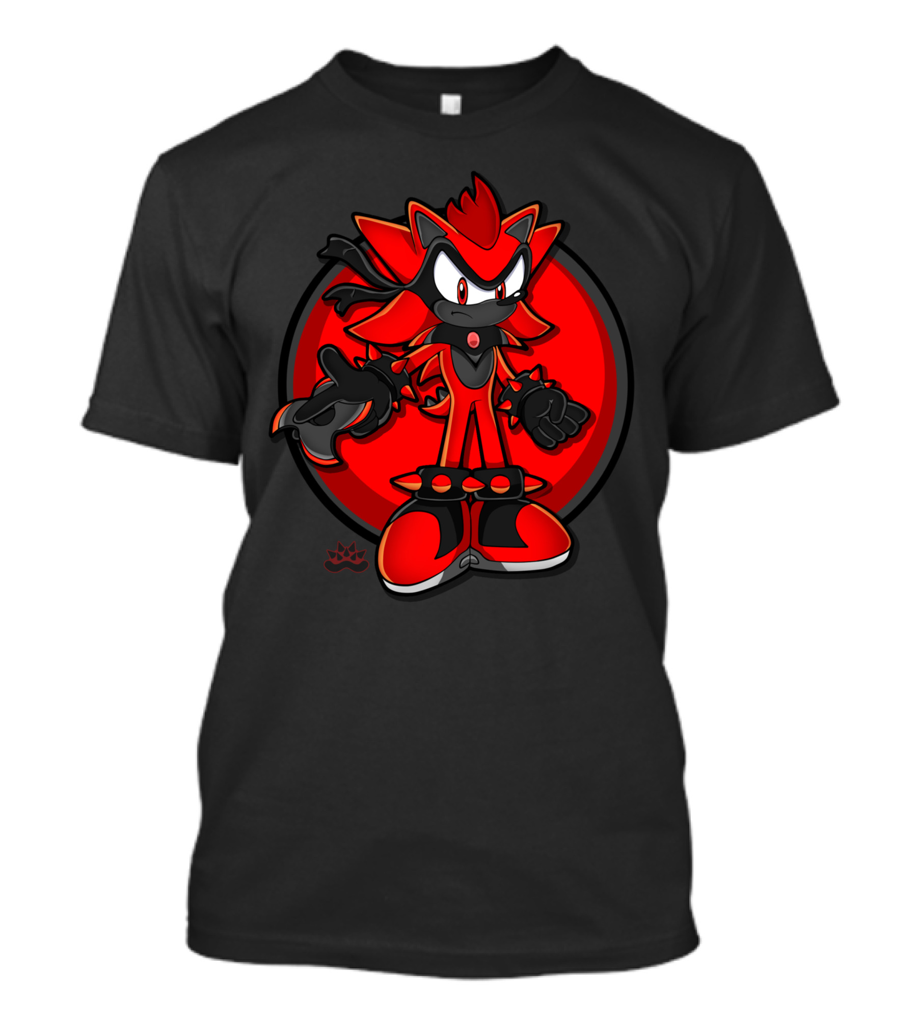 Rowser Channel Red And Black Sonic-Inspired Character T-Shirt