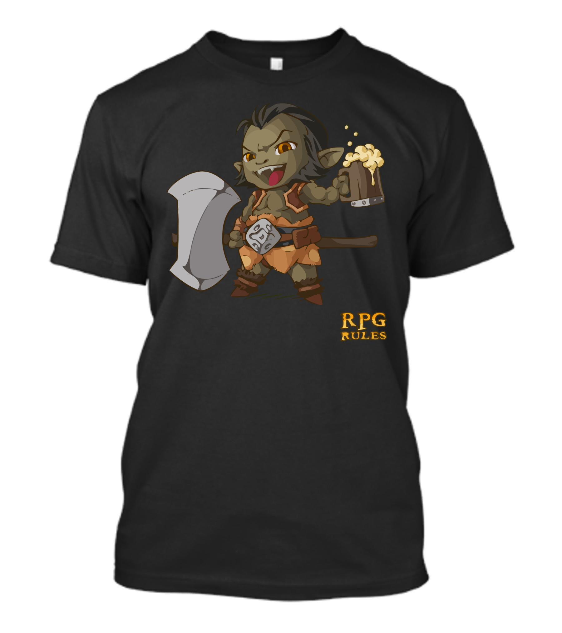 RPG Rules Goblin Warrior With Axe And Beer Mug T-Shirt