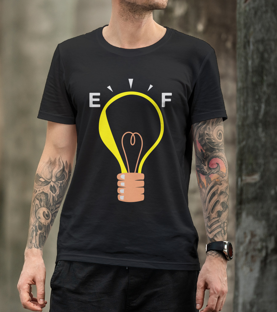 E F Empty Fuel Lightbulb Idea Concept T-Shirt