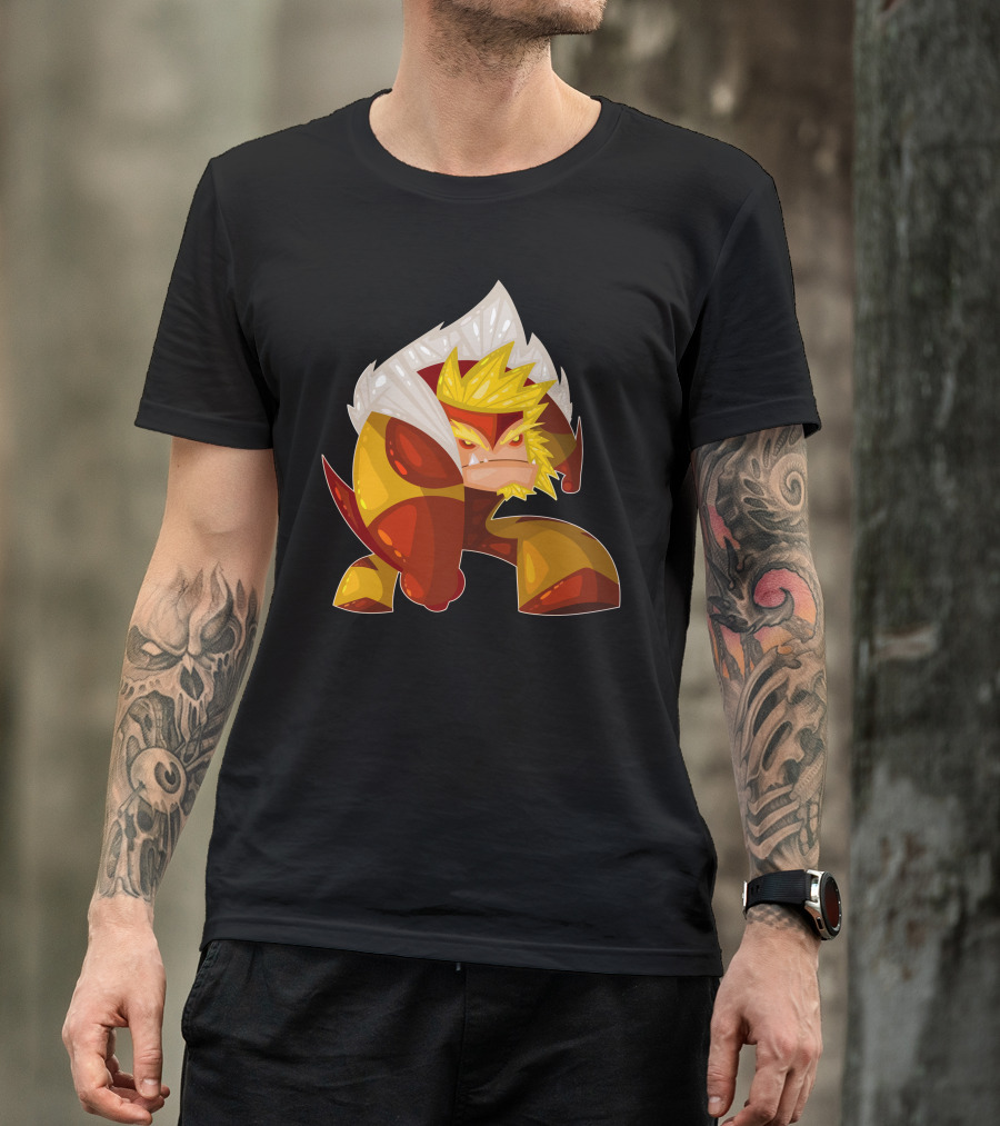 Sabretooth Cartoon Character With Fierce Stance And Yellow-Red Color Scheme T-Shirt