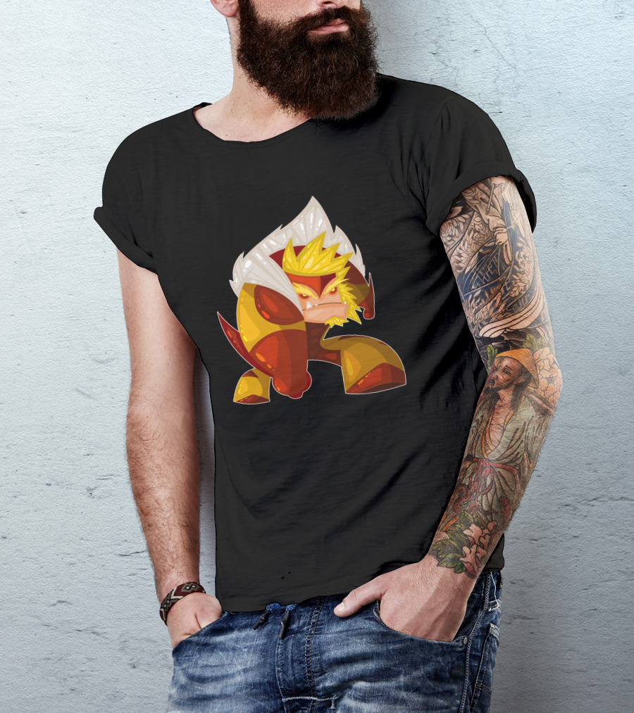 Sabretooth Cartoon Character With Fierce Stance And Yellow-Red Color Scheme T-Shirt