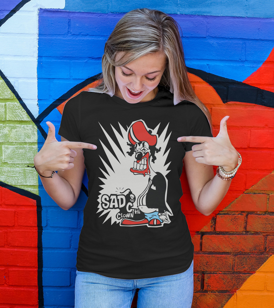 SAD CLOWN THE CLOWN With Explosive Hairstyle And Grinning Expression T-Shirt