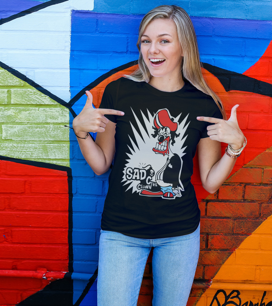 SAD CLOWN THE CLOWN With Explosive Hairstyle And Grinning Expression T-Shirt