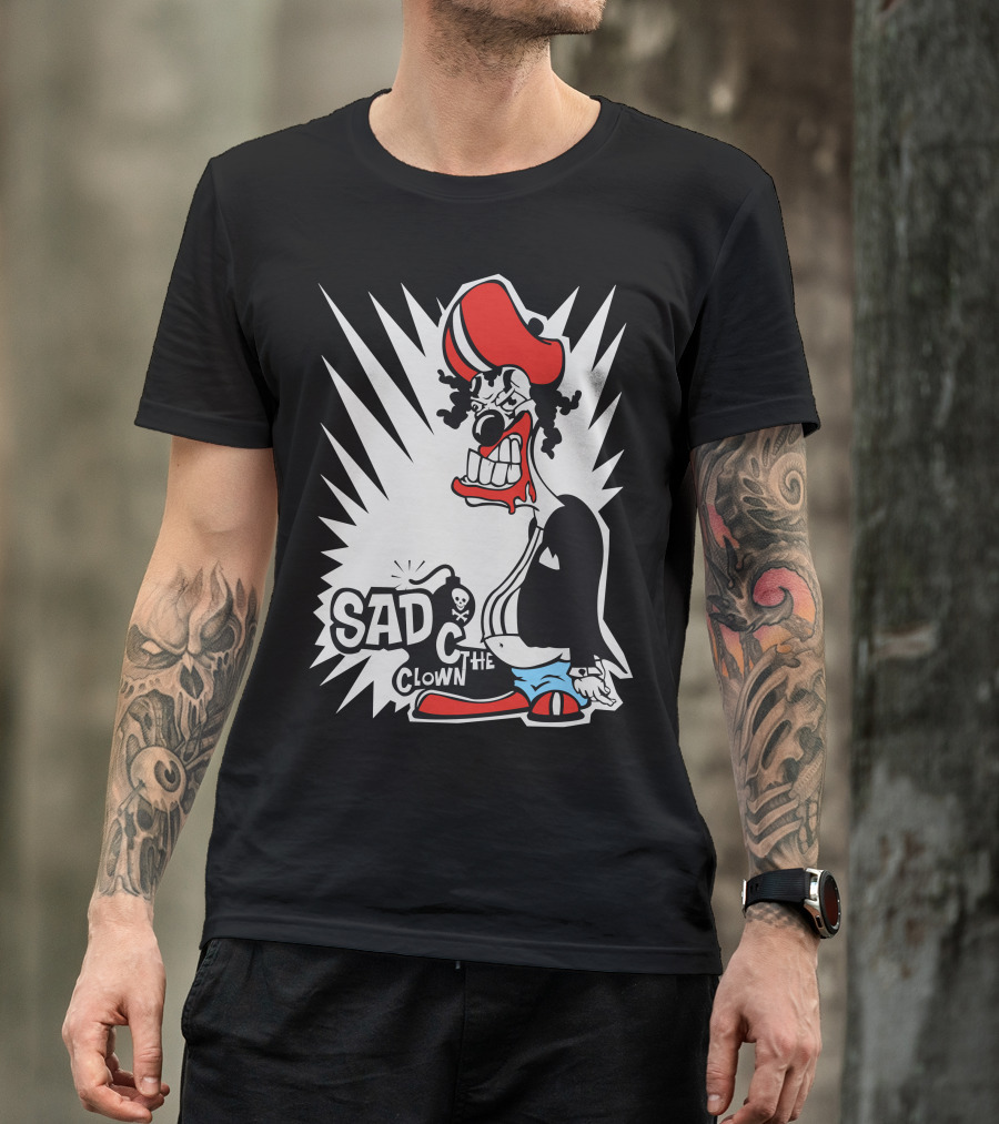 SAD CLOWN THE CLOWN With Explosive Hairstyle And Grinning Expression T-Shirt