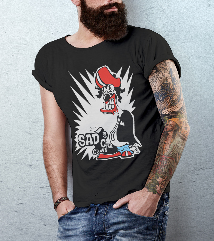 SAD CLOWN THE CLOWN With Explosive Hairstyle And Grinning Expression T-Shirt