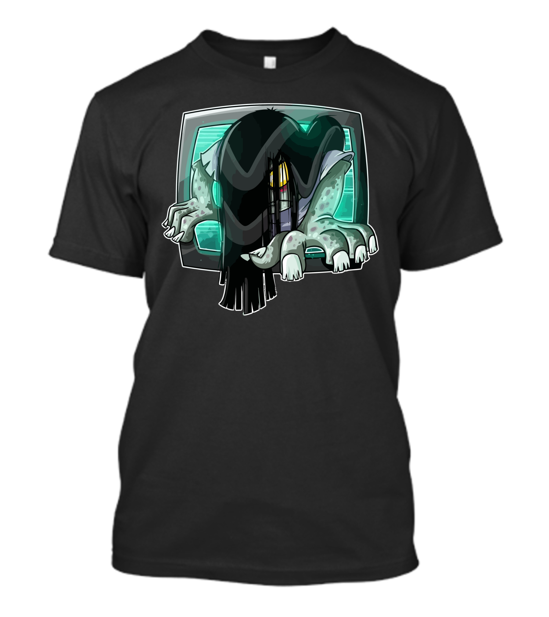 Sadako Crawling Out Of TV Horror T-Shirt