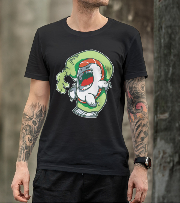 Salmon Likes Wasabi Squeezy Battle Cartoon T-Shirt