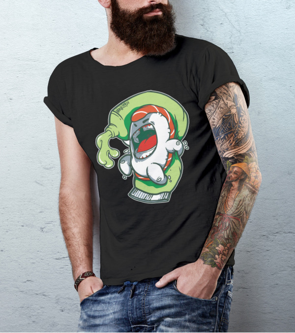 Salmon Likes Wasabi Squeezy Battle Cartoon T-Shirt