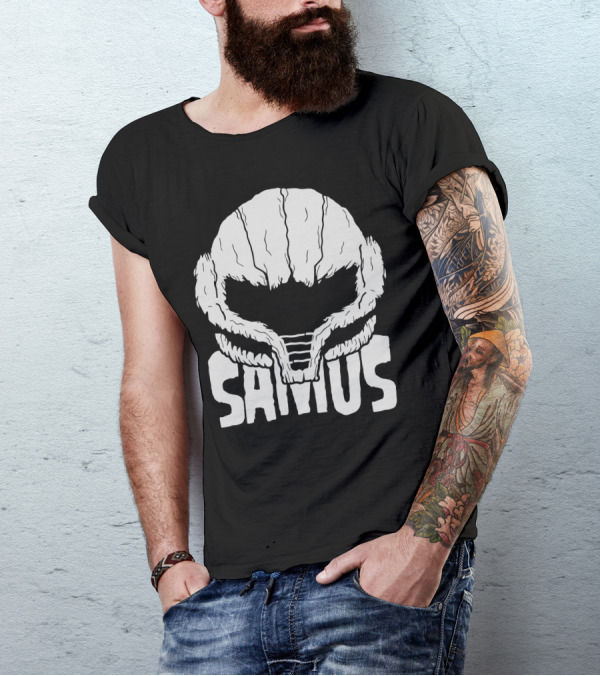 Samhain Samus Helmet Pumpkin T-Shirt