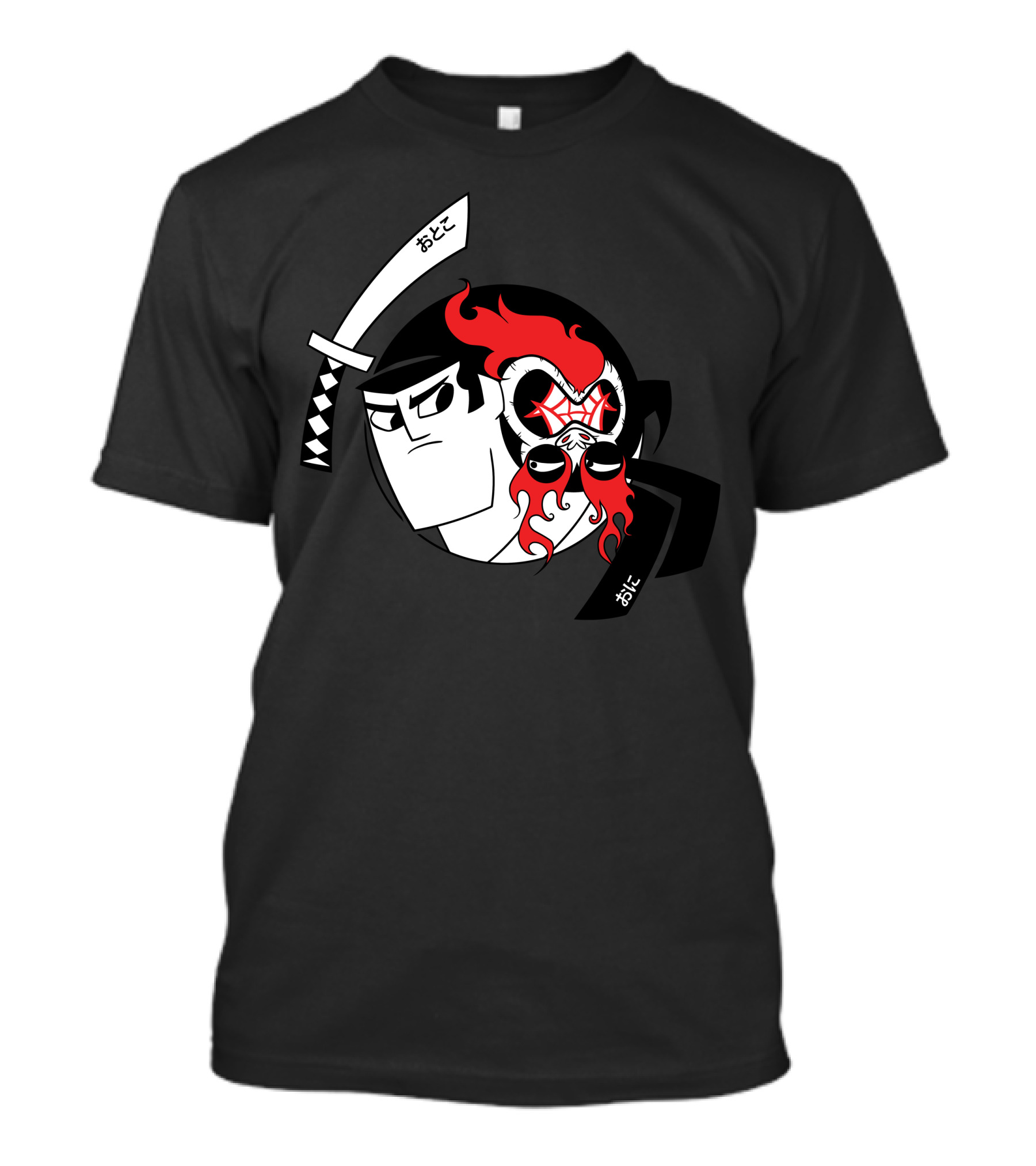 Samurai Jack And Aku Yin Yang Sword Kanji T-Shirt