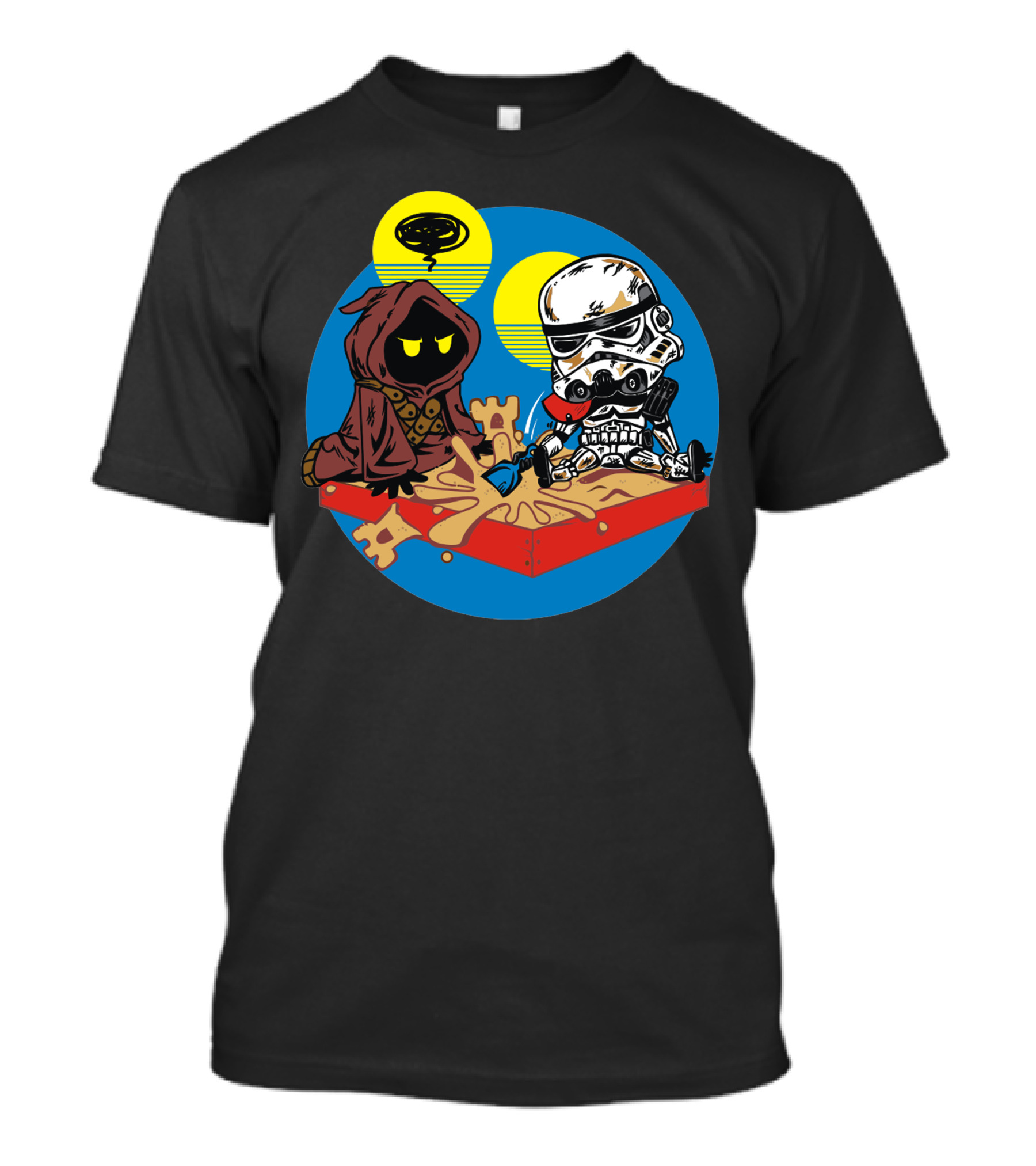 Jawa And Stormtrooper Sandbox Playtime Tatooine Suns T-Shirt