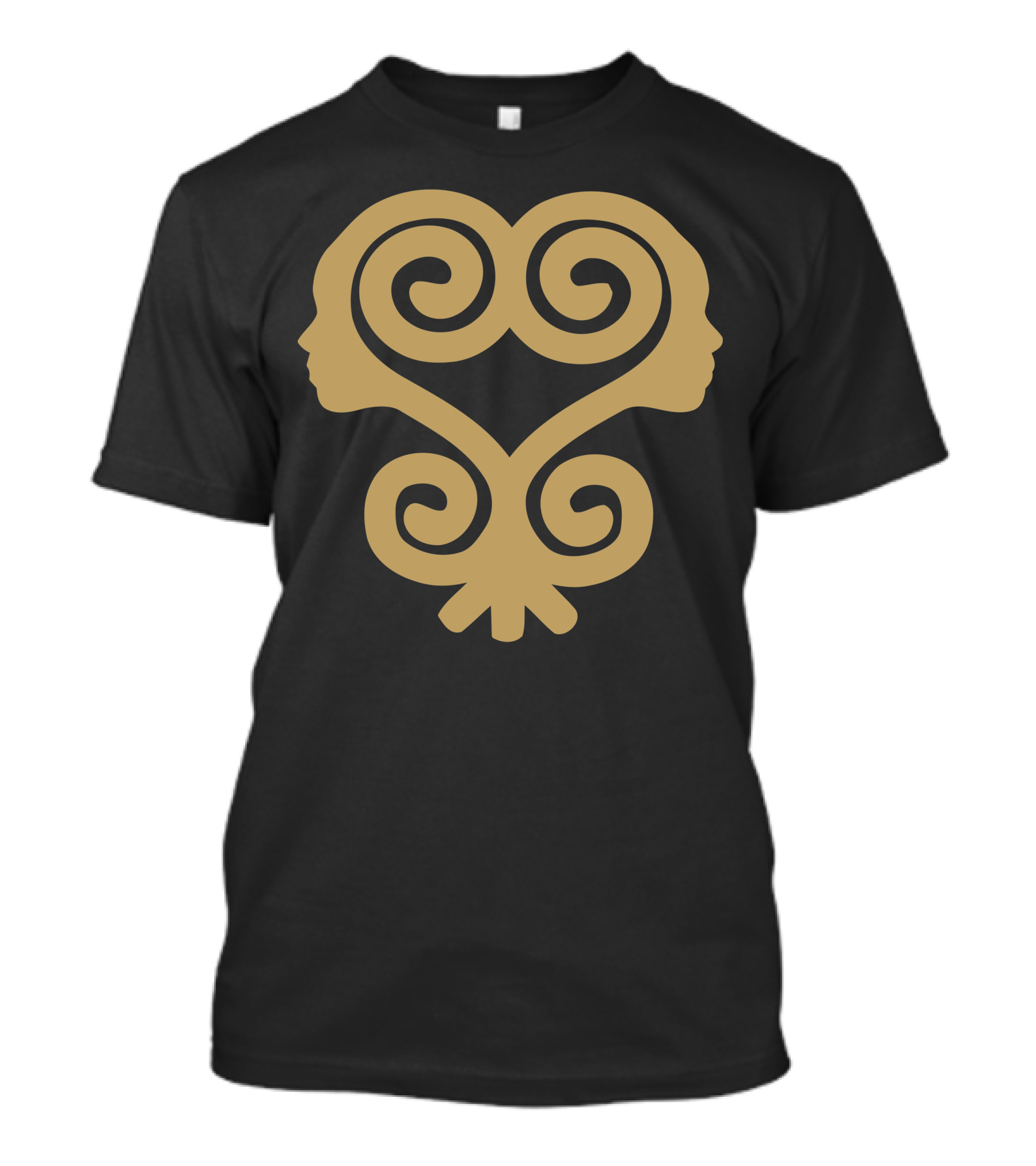 Sankofa Adinkra Symbol With Dual Faces In Gold T-Shirt