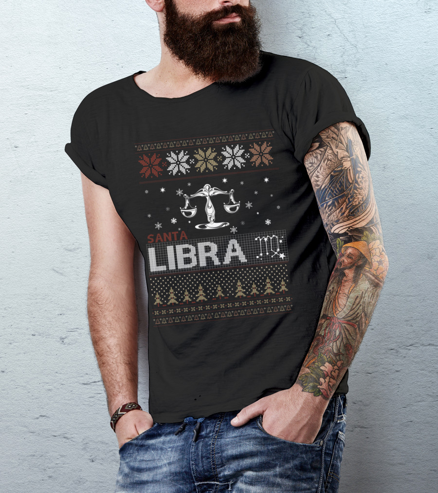 Santa Libra Balance Scale Christmas T-Shirt