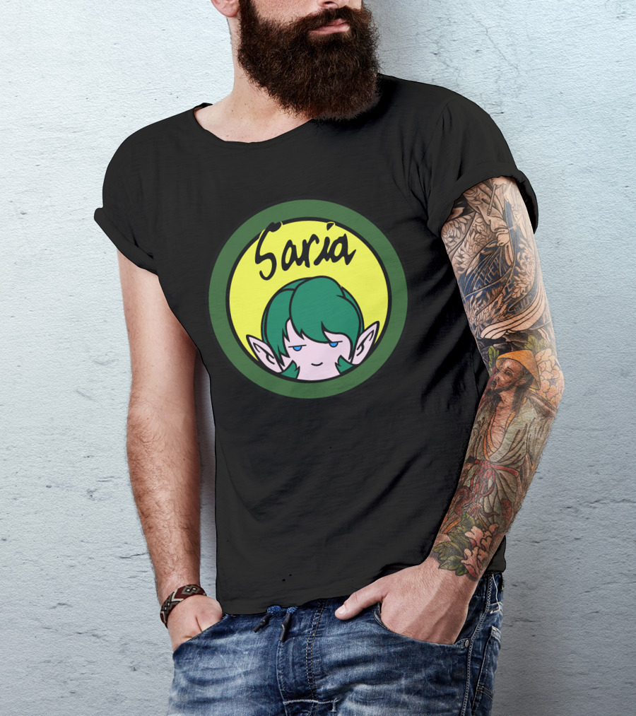 Saria Character With Green Hair And Pointed Ears In Circular T-Shirt