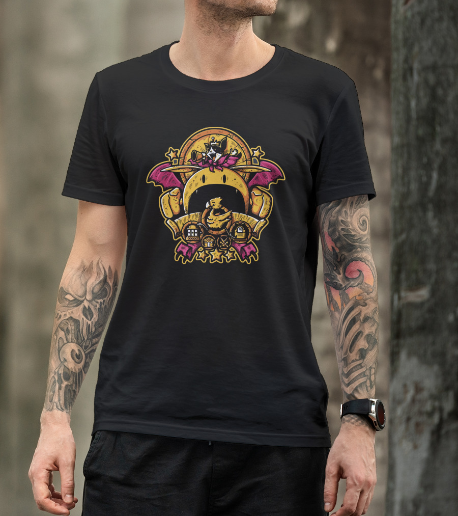 Saucer Crest King With Crown And Stars Emblem T-Shirt