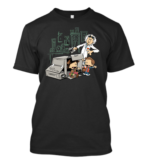 Calvin And Hobbes Meets Back To The Future Time Travel Paradox T-Shirt