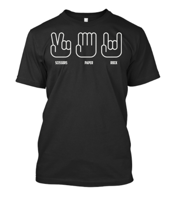 Scissors Paper Rock Hand Gesture Icons T-Shirt