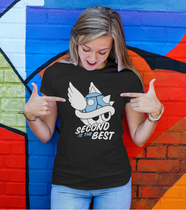 Second Is The Best Blue Shell Winged Helmet T-Shirt
