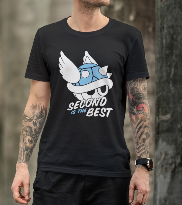 Second Is The Best Blue Shell Winged Helmet T-Shirt