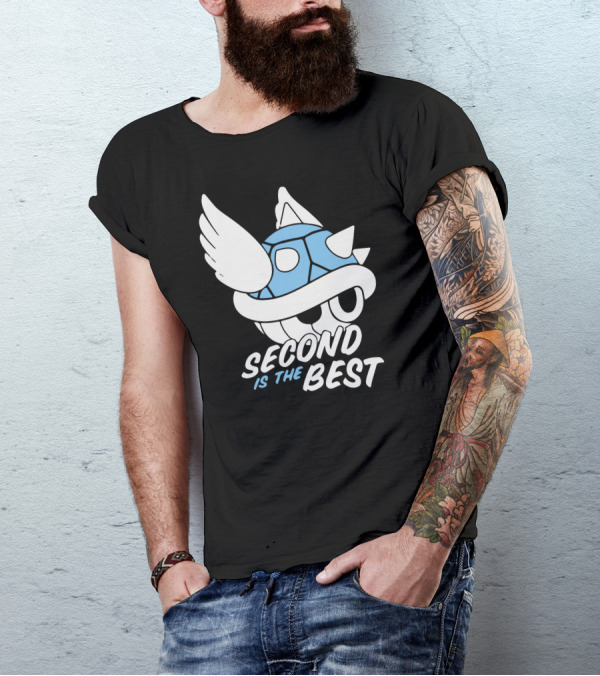 Second Is The Best Blue Shell Winged Helmet T-Shirt