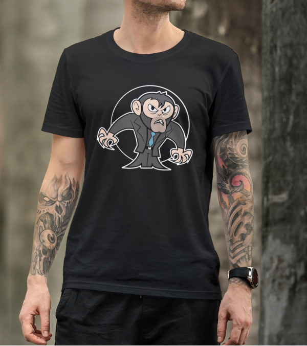 See You In Ten Years Angry Cartoon Monkey In Suit With Blue Tie T-Shirt