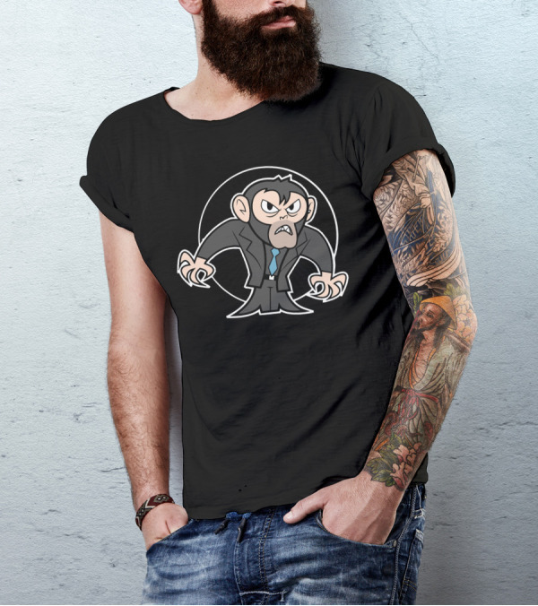 See You In Ten Years Angry Cartoon Monkey In Suit With Blue Tie T-Shirt