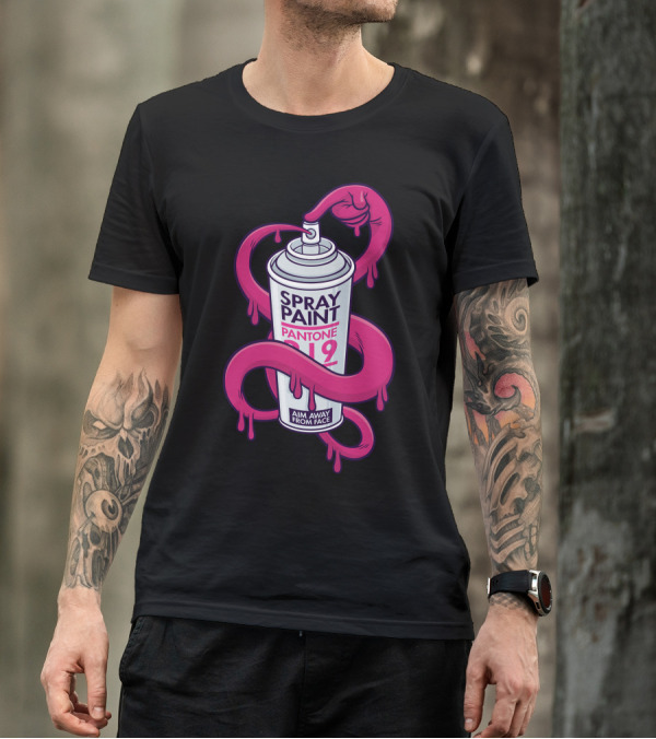 Spray Paint Pantone 219 Aim Away From Face T-Shirt