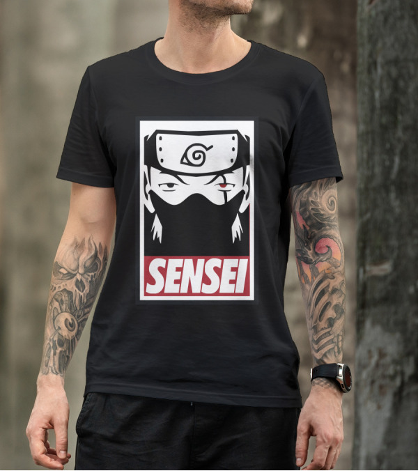 Sensei Japanese Ninja Headband Red Eye Spiral T-Shirt