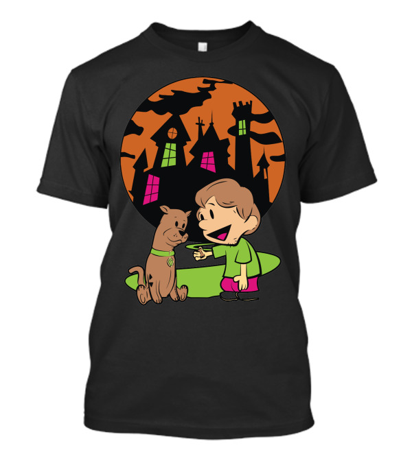 Shaggy N Scoob Mystery Haunted House Moonlit Adventure T-Shirt