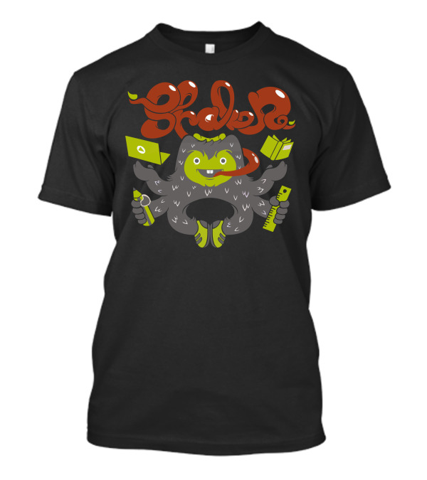 Shaker Multi-Handed Creature With Tools And Books T-Shirt