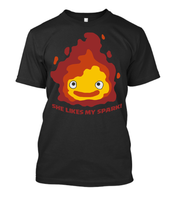She Likes My Spark Howl's Moving Castle Calcifer Flame Face T-Shirt