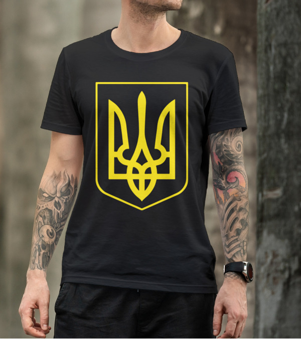 Ukraine Tryzub Symbol Yellow Emblem T-Shirt