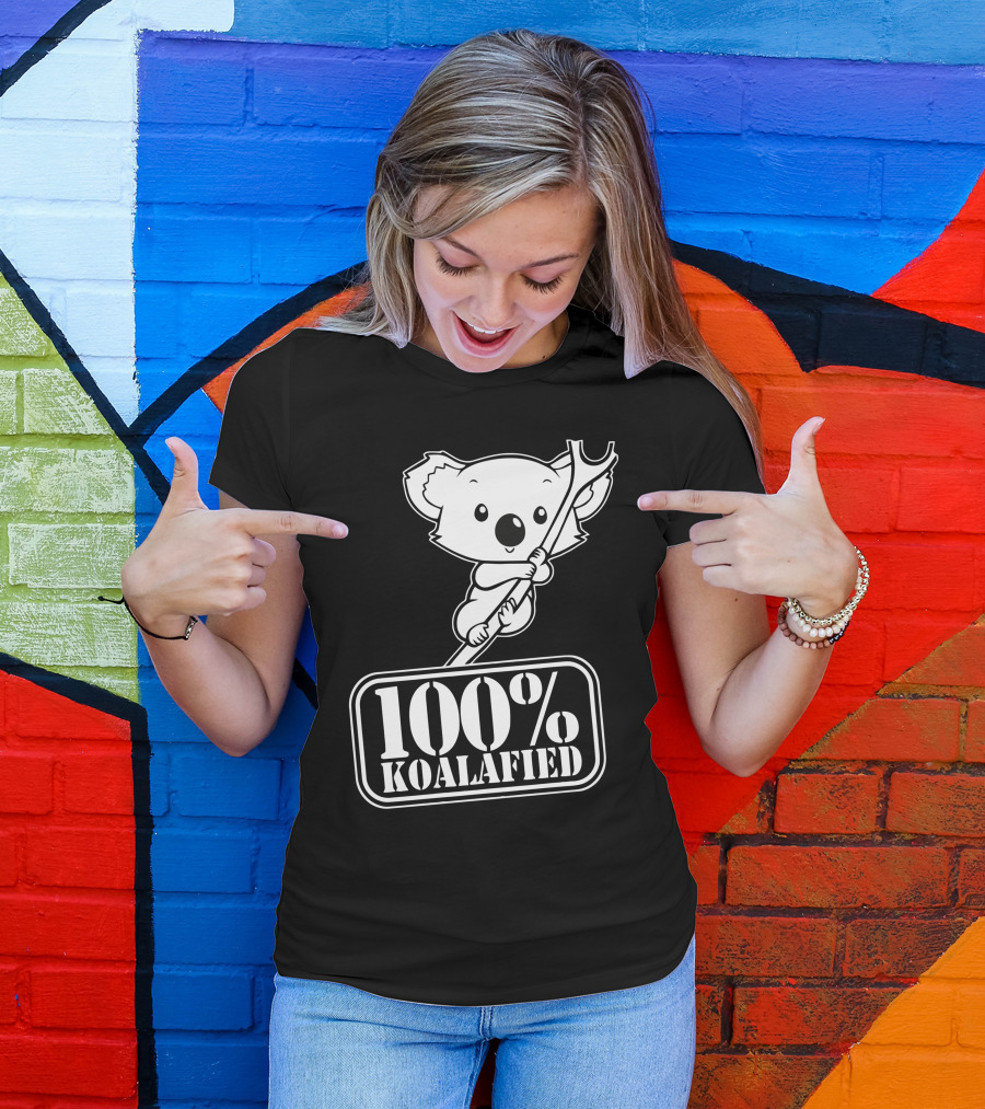 100% Koalafied Cute Koala Cartoon Holding Wrench T-Shirt