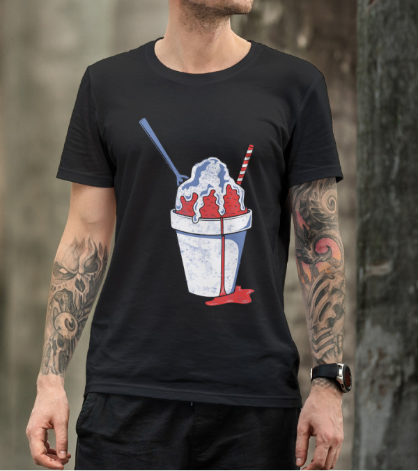A Snoball Cup With Straw And Spoon T-Shirt
