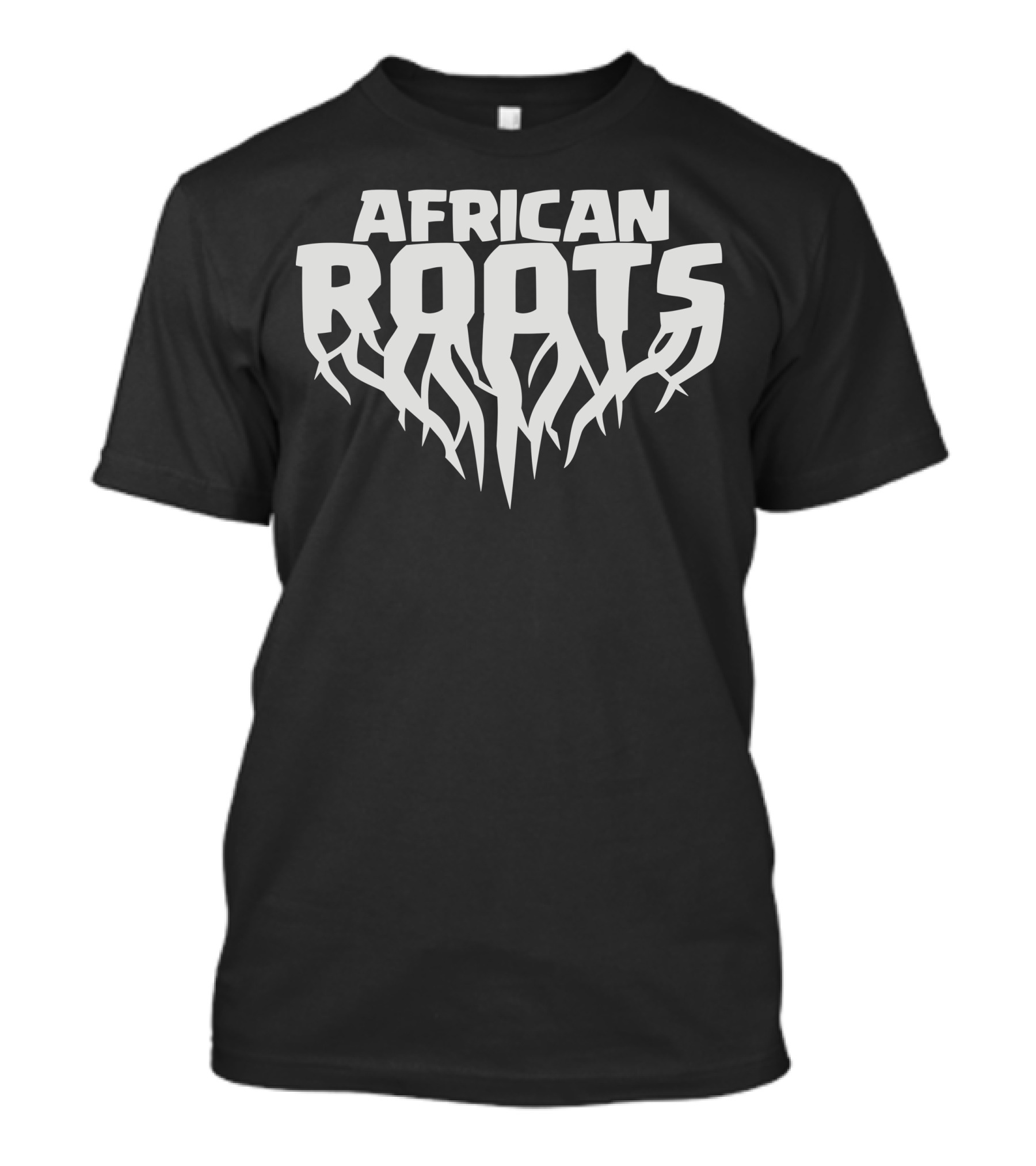 AFRICAN ROOTS White Text With Root T-Shirt