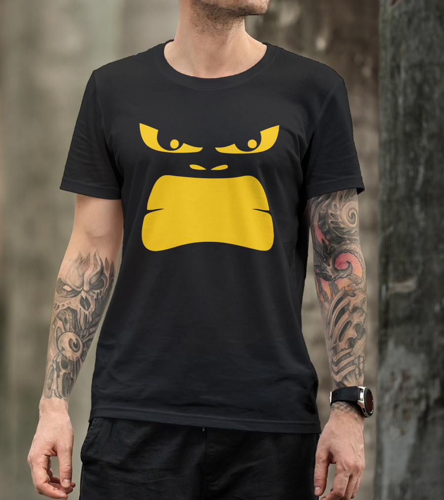 Angry Gorilla Face Bold Yellow Eyes And Mouth T-Shirt