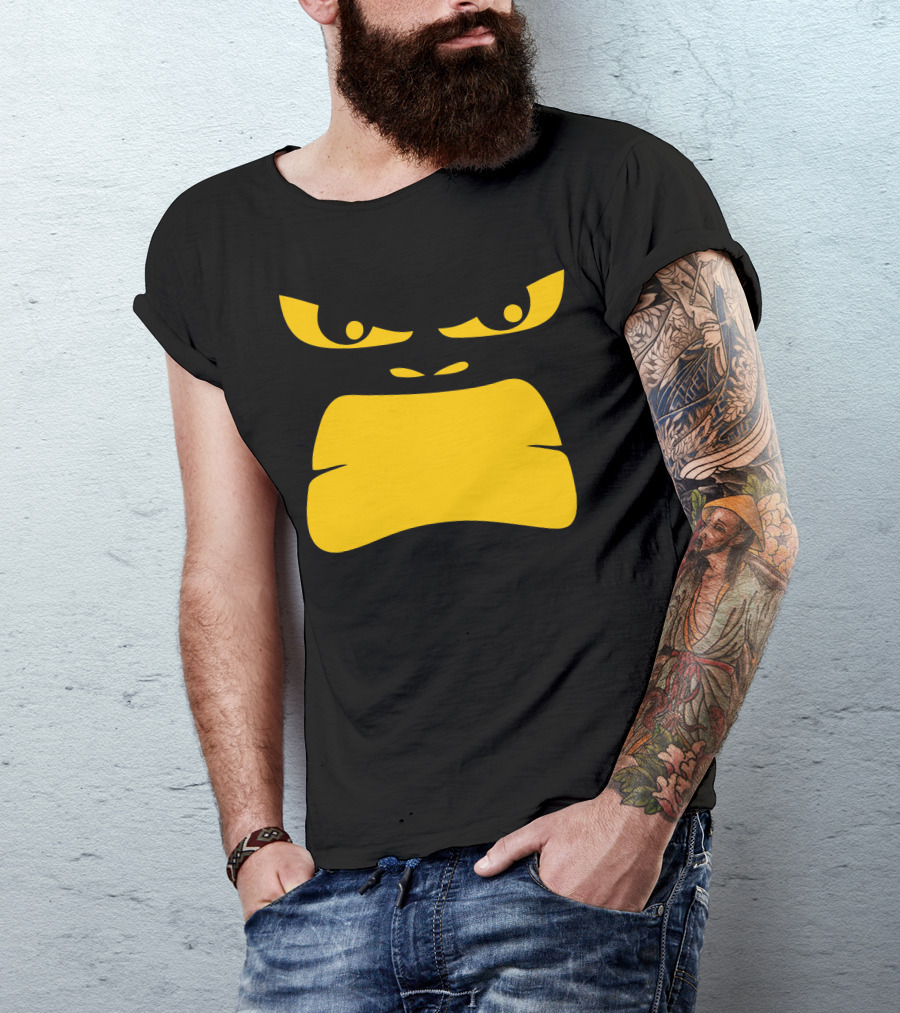 Angry Gorilla Face Bold Yellow Eyes And Mouth T-Shirt