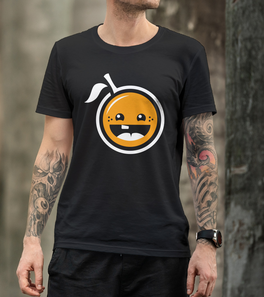Smiling Baby Orange Face With Leaf And Freckles T-Shirt
