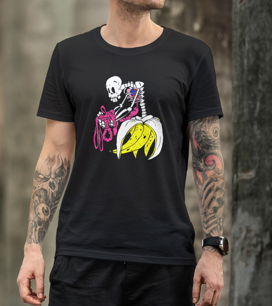 Banana Skeleton With Heart And Guts Digital T-Shirt