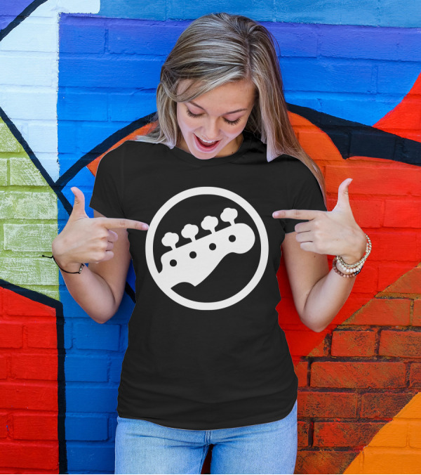 Bass Guitar Player Icon Headstock T-Shirt