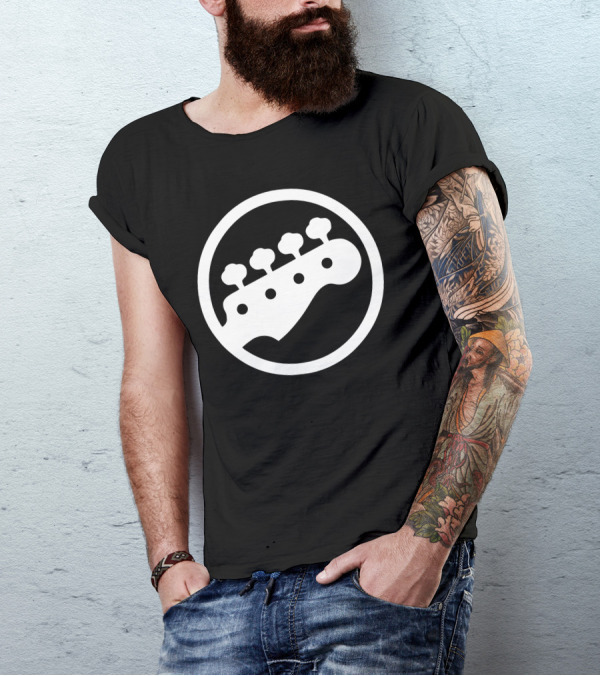 Bass Guitar Player Icon Headstock T-Shirt
