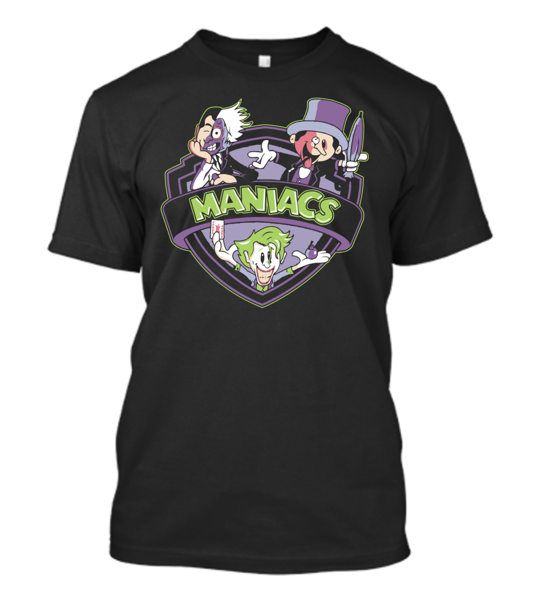 Maniacs Jokers Villains Badge T-Shirt