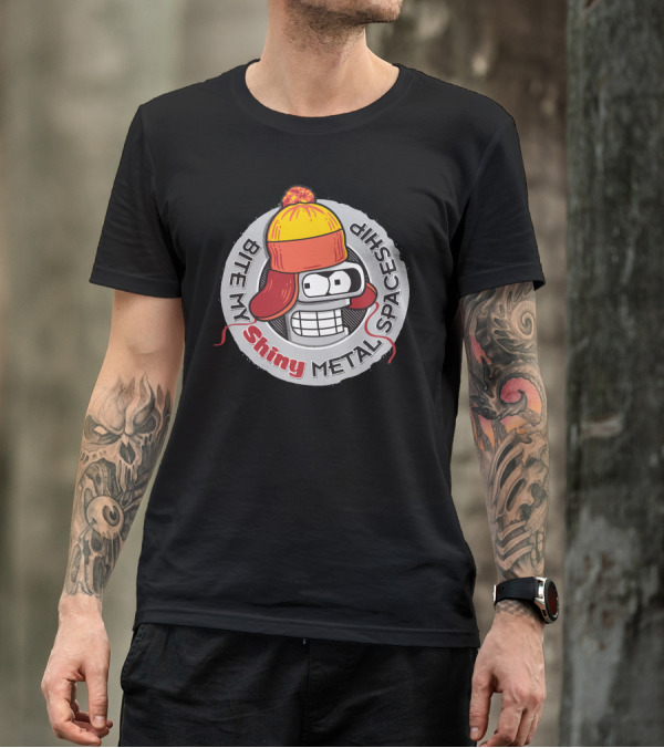 Bite My Shiny Metal Spaceship Benderfly T-Shirt