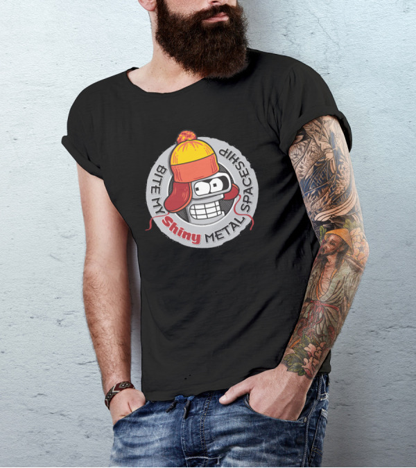 Bite My Shiny Metal Spaceship Benderfly T-Shirt