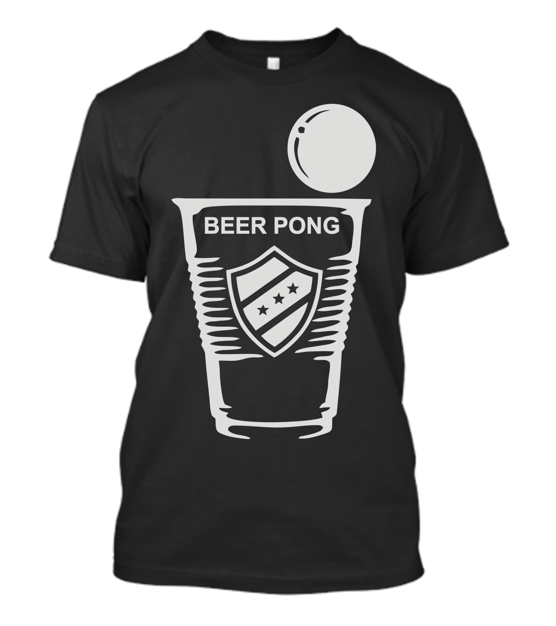 Beer Pong Cup Icon With Ball And Shield T-Shirt